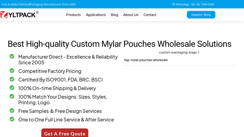 mylar pouches wholesale