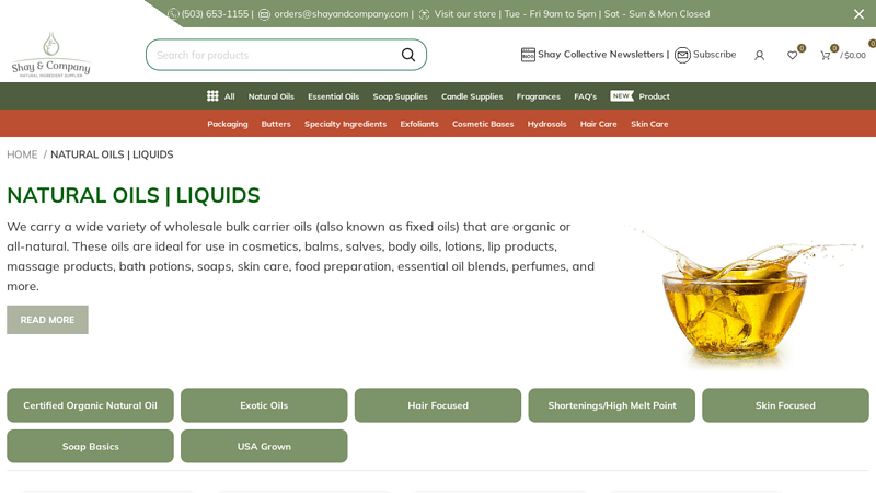 Natural Oils for Body Products