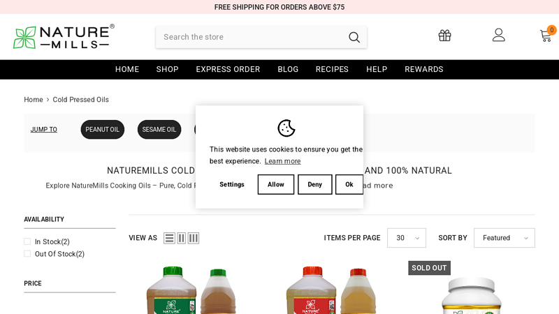 NatureMills Cold Pressed Oils