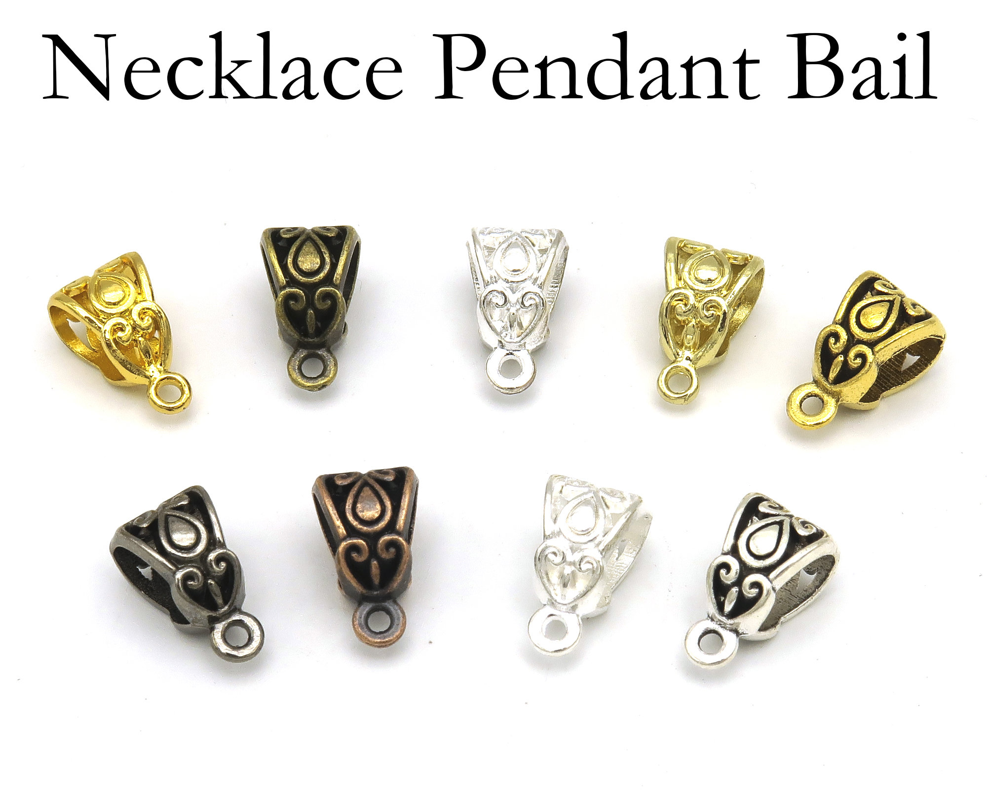 Necklace Bails - Gold Locket Bails