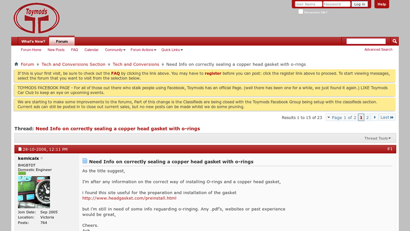 Need Info on correctly sealing a copper head gasket with o