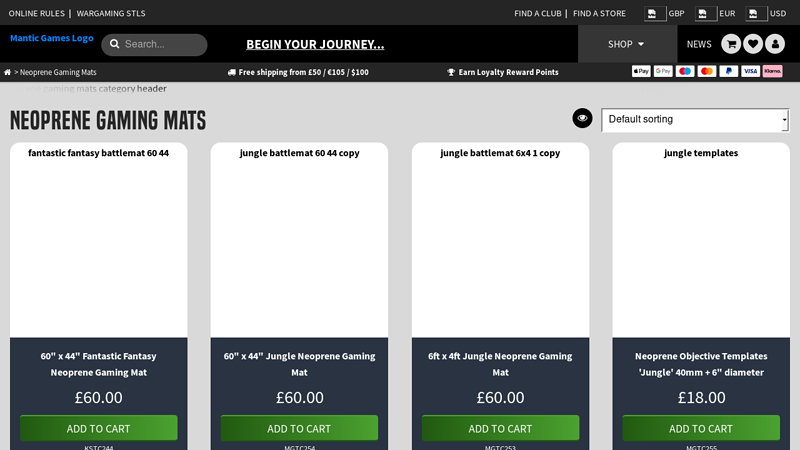 Neoprene Gaming Mats