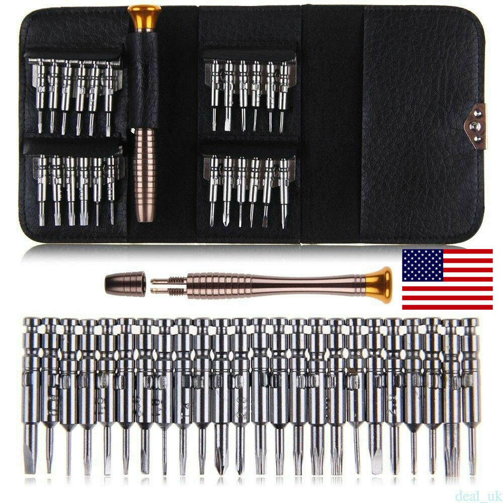 NEW Pro 25Pc Mini Screwdriver Set Hand Tool Repair Kit