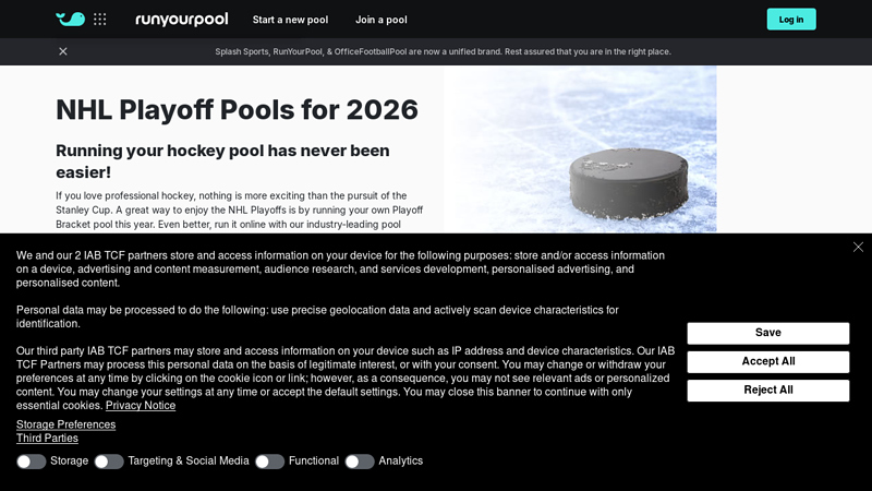 NHL Stanley Cup Playoff Bracket Pool