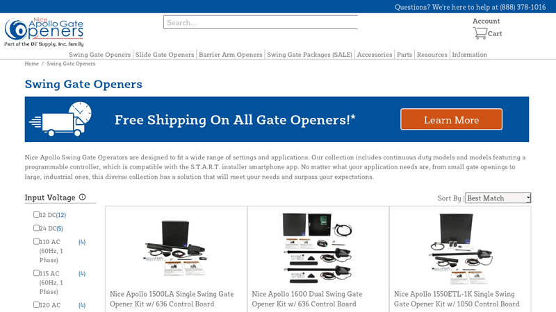 Nice Apollo Swing Gate Openers and Gate Operators