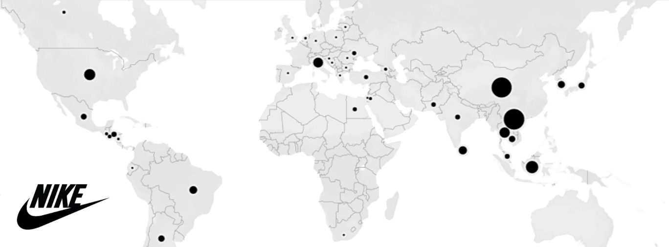 Nike Manufacturing Map