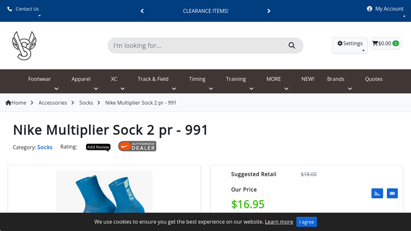 Nike Multiplier Sock 2 pr