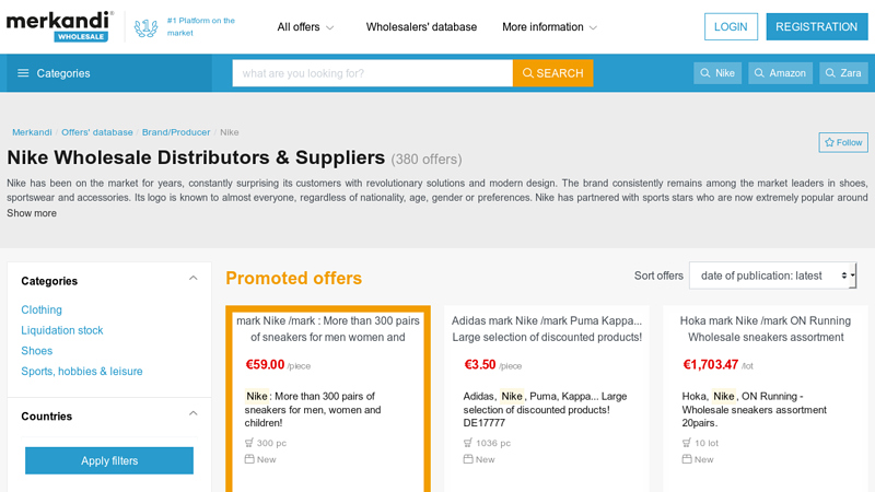 Nike Wholesale Distributors and Suppliers