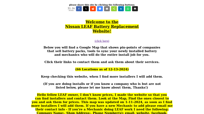 Nissan LEAF Battery Replacement