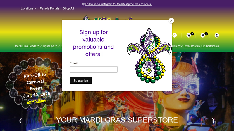 NOLA Throws: Mardi Gras Store in Gretna and Houma