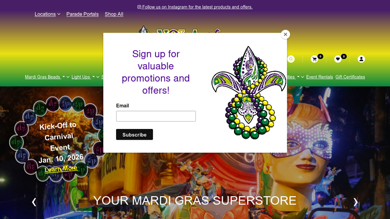 NOLA Throws: Mardi Gras Store in Gretna and Houma
