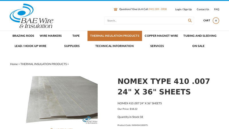 NOMEX TYPE 410 .007 24