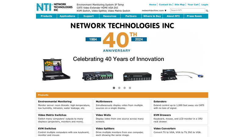 NTI Network Technologies Inc Environment Monitoring HDMI Extender