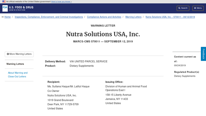 Nutra Solutions USA, Inc.