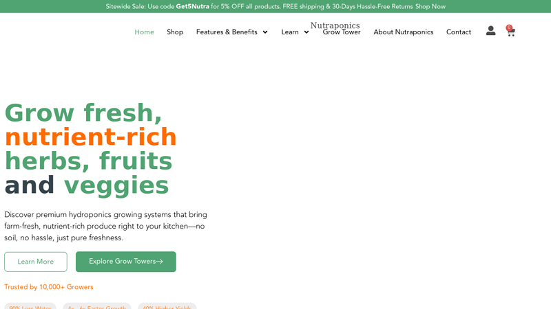 Nutraponics: Buy Hydroponic Tower Systems