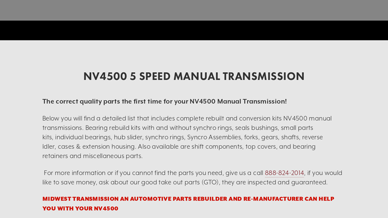 NV4500 5-Speed Manual Transmission