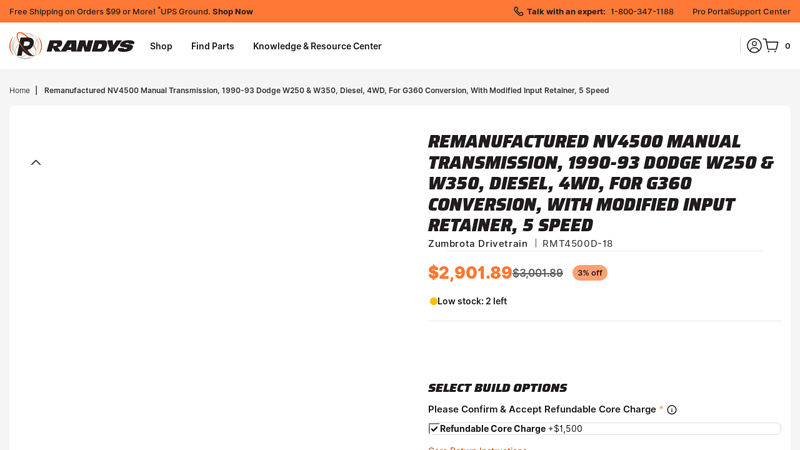 NV4500 Manual Transmission for 5 SPD, 4WD