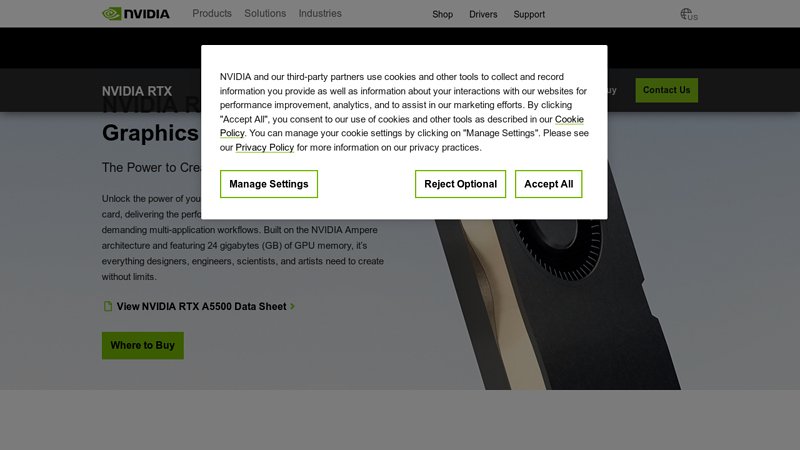 NVIDIA RTX A5500 Graphics Card