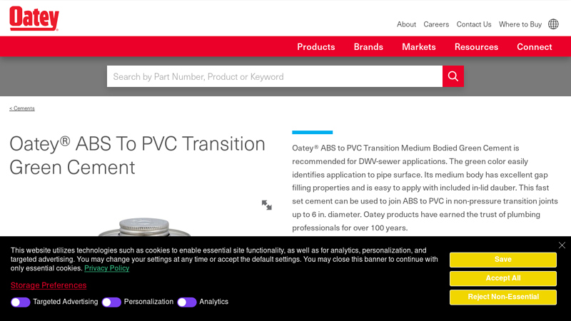 Oatey® ABS To PVC Transition Green Cement