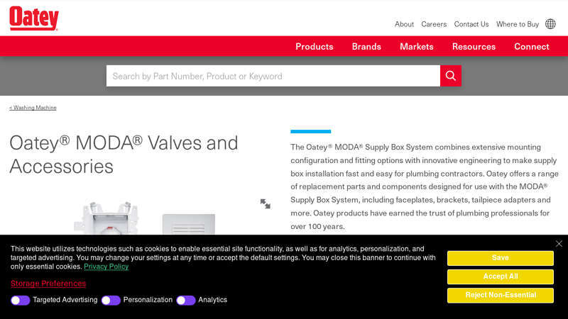 Oatey® MODA® Valves and Accessories