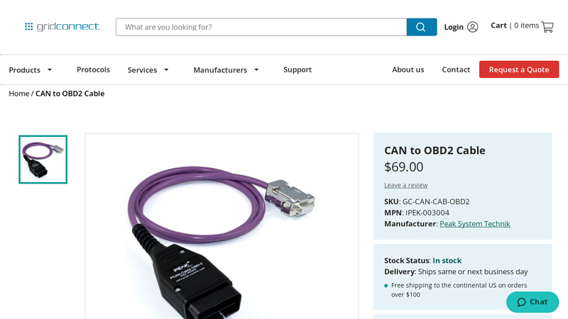 OBD2 Cable for CAN Networks