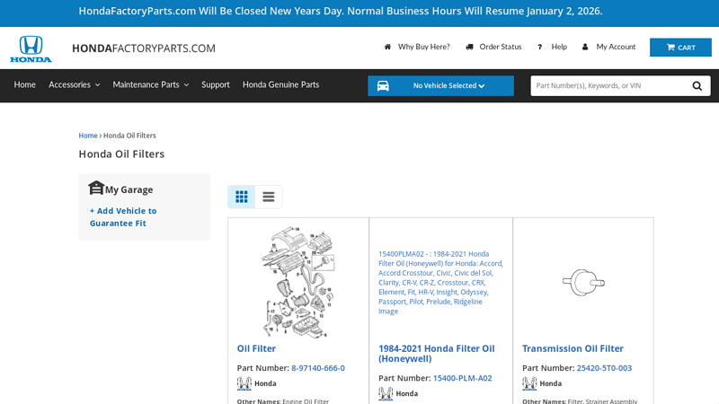 OEM Honda® Oil Filters