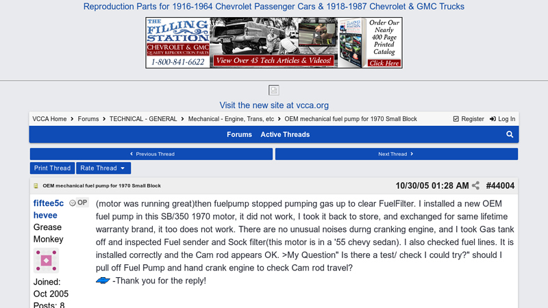 OEM mechanical fuel pump for 1970 Small Block