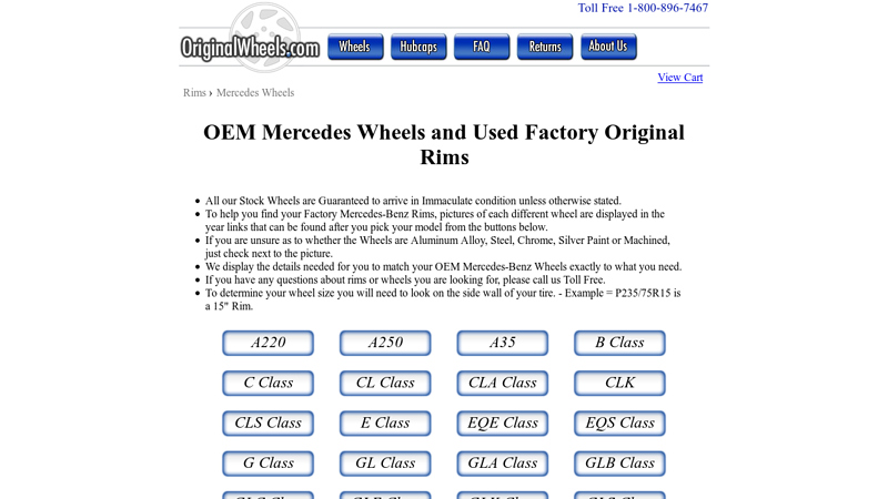 OEM Mercedes Wheels and Used Factory Original Rims