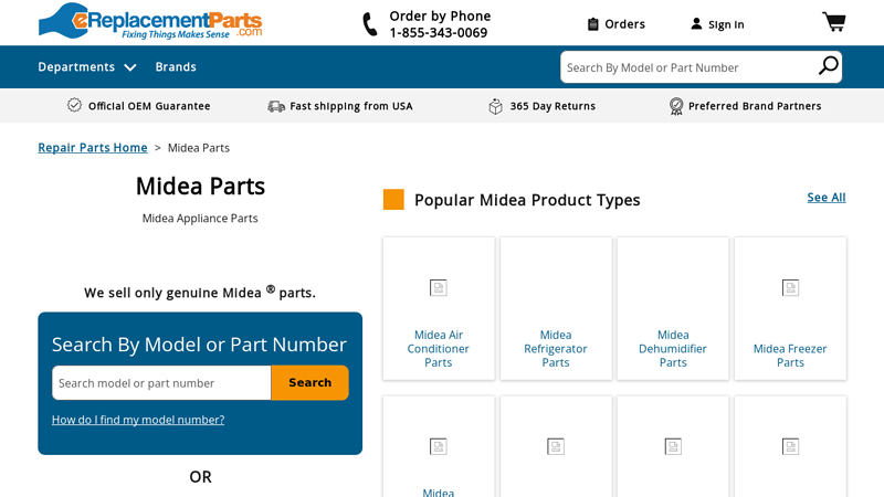 OEM Midea Parts & Accessories
