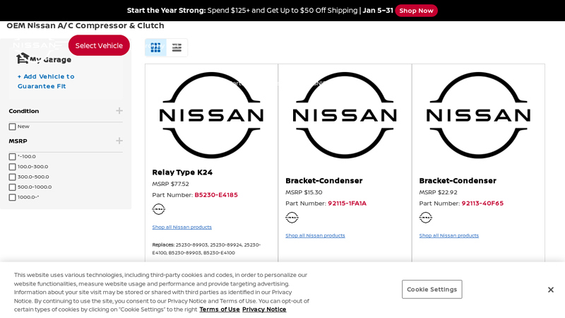 OEM Nissan A/C Compressor & Clutch