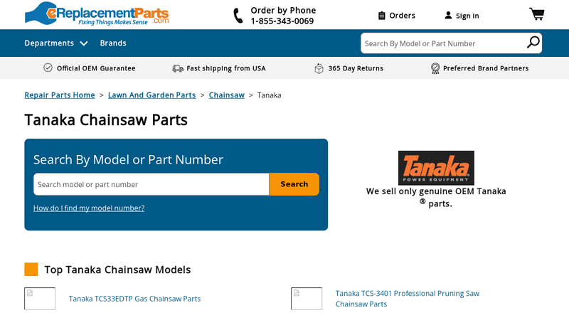 OEM Tanaka Chainsaw Parts & Accessories