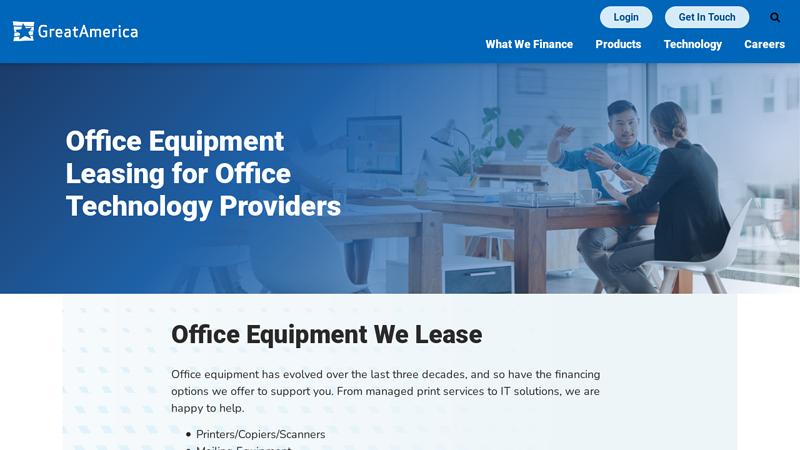 Office Equipment Leasing & Printer Financing