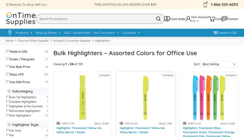 Office Highlighter Pens Bulk