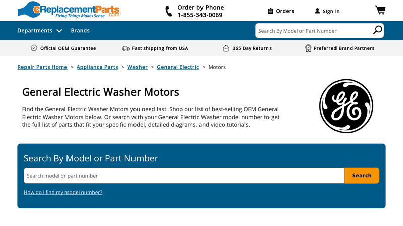 Official General Electric Washer Motors