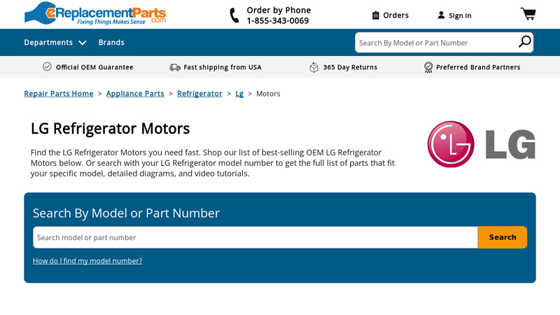 Official LG Refrigerator Motors