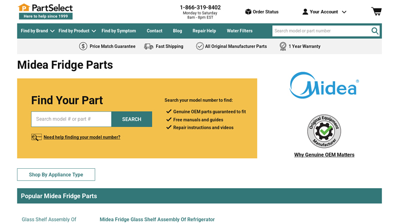 Official Midea Fridge Parts