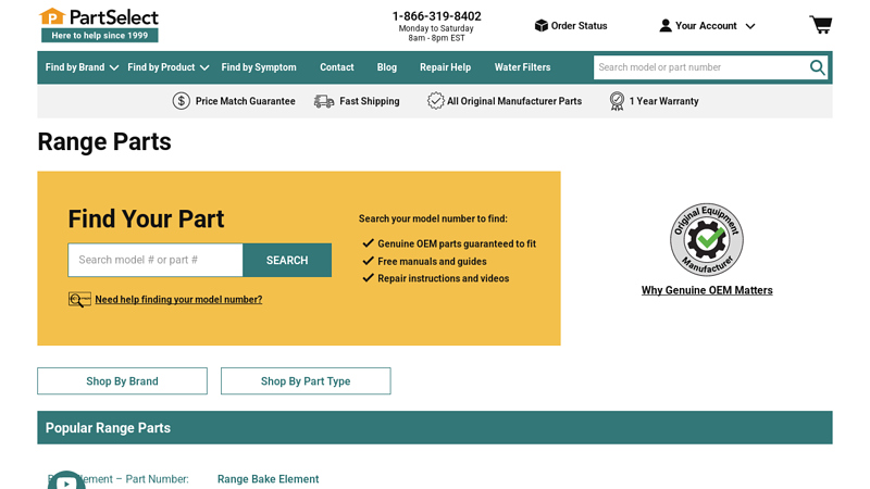 Official Range Parts