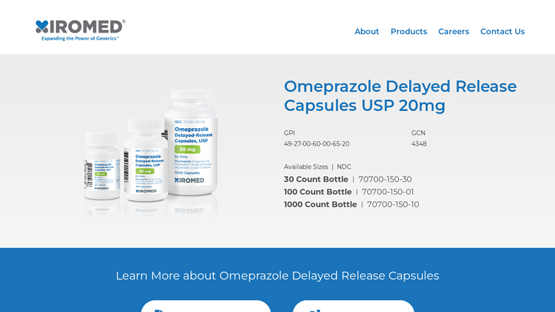 Omeprazole Delayed Release Capsules USP 20mg