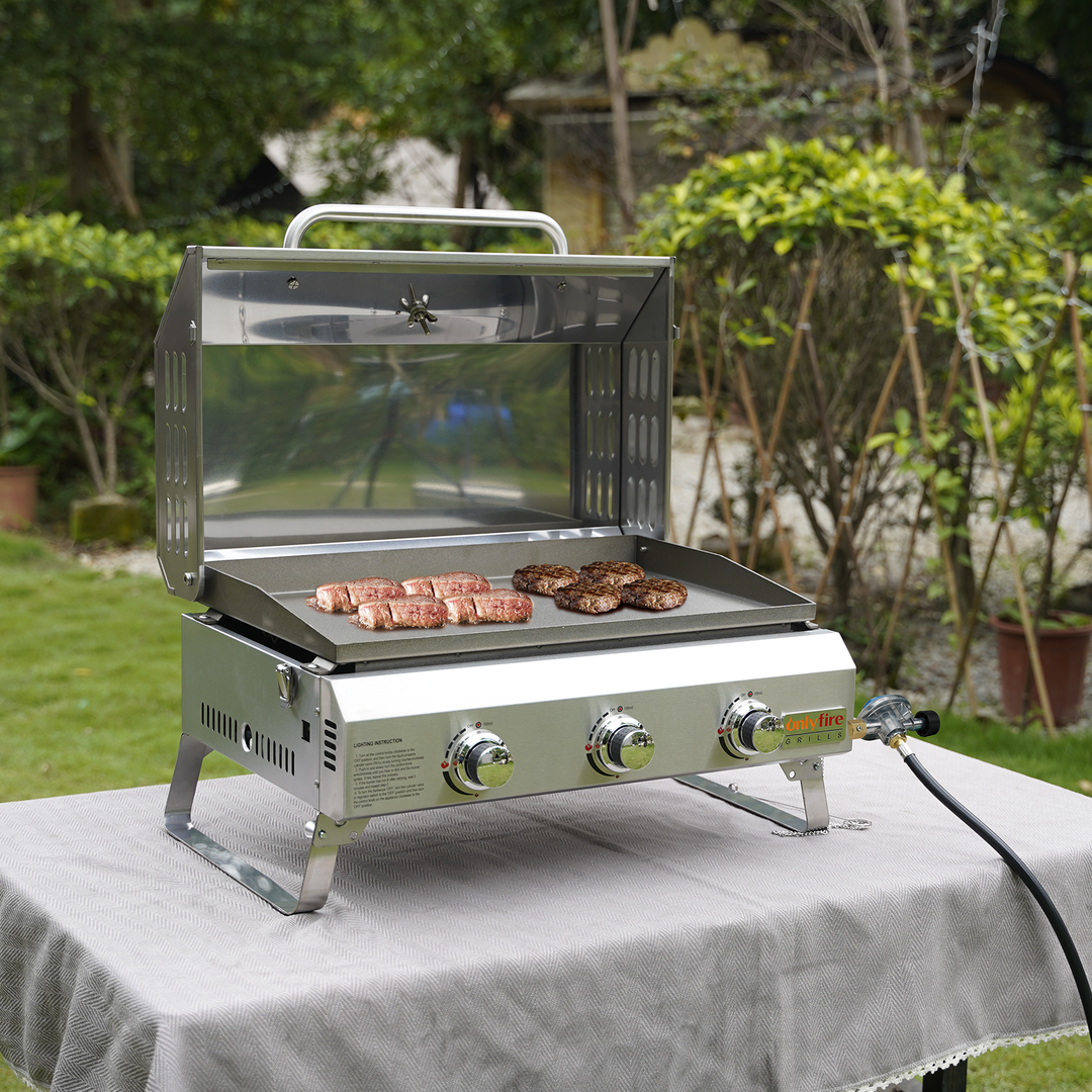 Onlyfire Tabletop Griddle with Foldable Legs, Portable 3