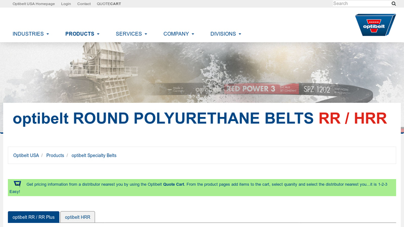 optibelt ROUND POLYURETHANE BELTS RR / HRR