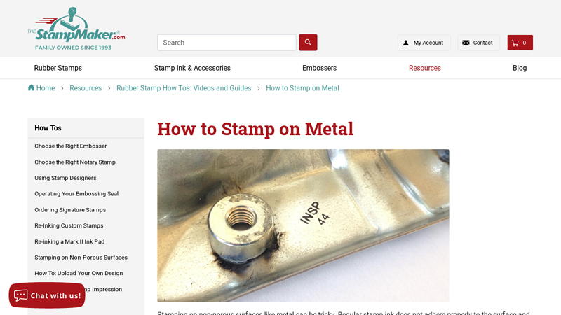 Order a Custom Stamp for Metal