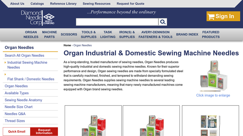 Organ Industrial & Domestic Sewing Machine Needles