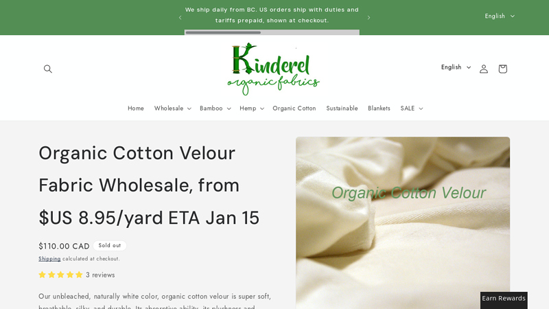 Organic Cotton Velour Fabric Wholesale