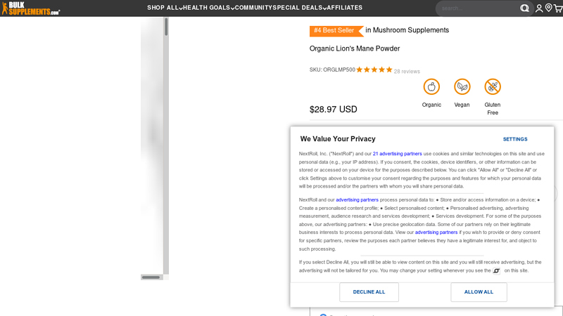 Organic Lion's Mane Powder