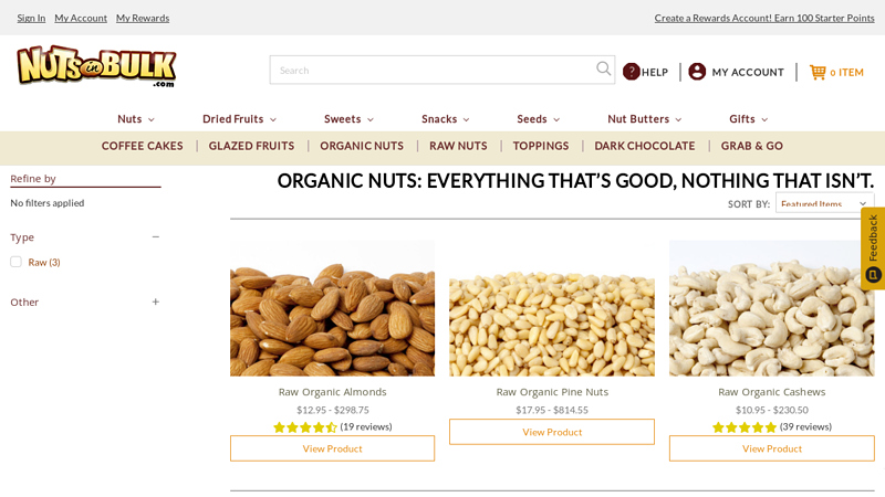 organic nuts: everything that's good, nothing that isn't.