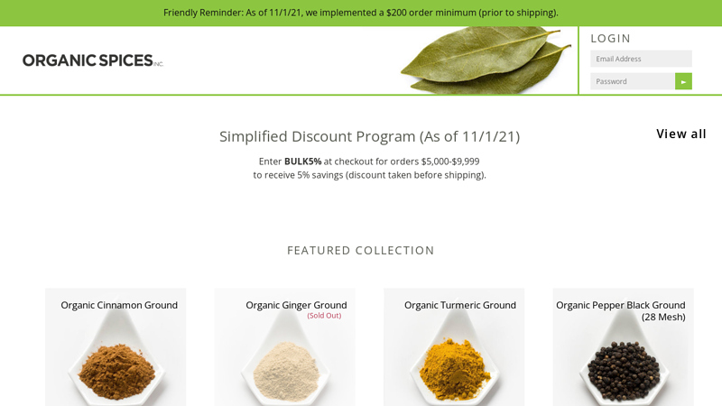 Organic Spices Wholesale