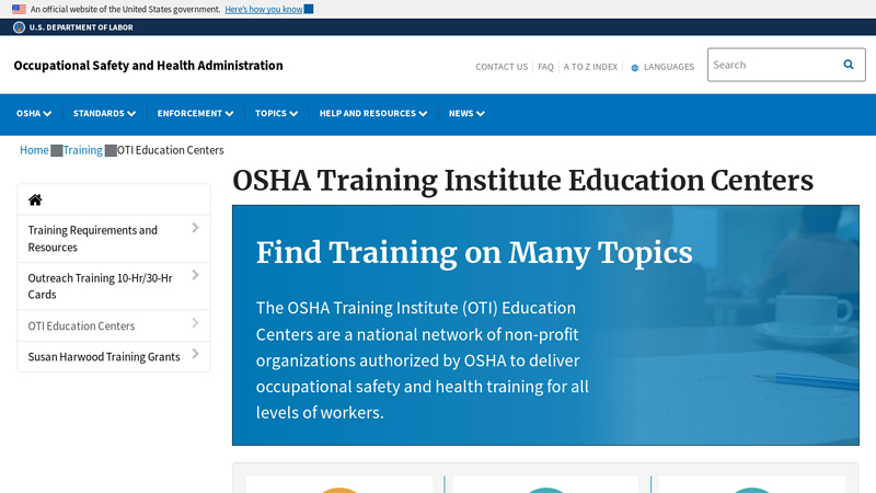 OSHA Training Institute Education Centers