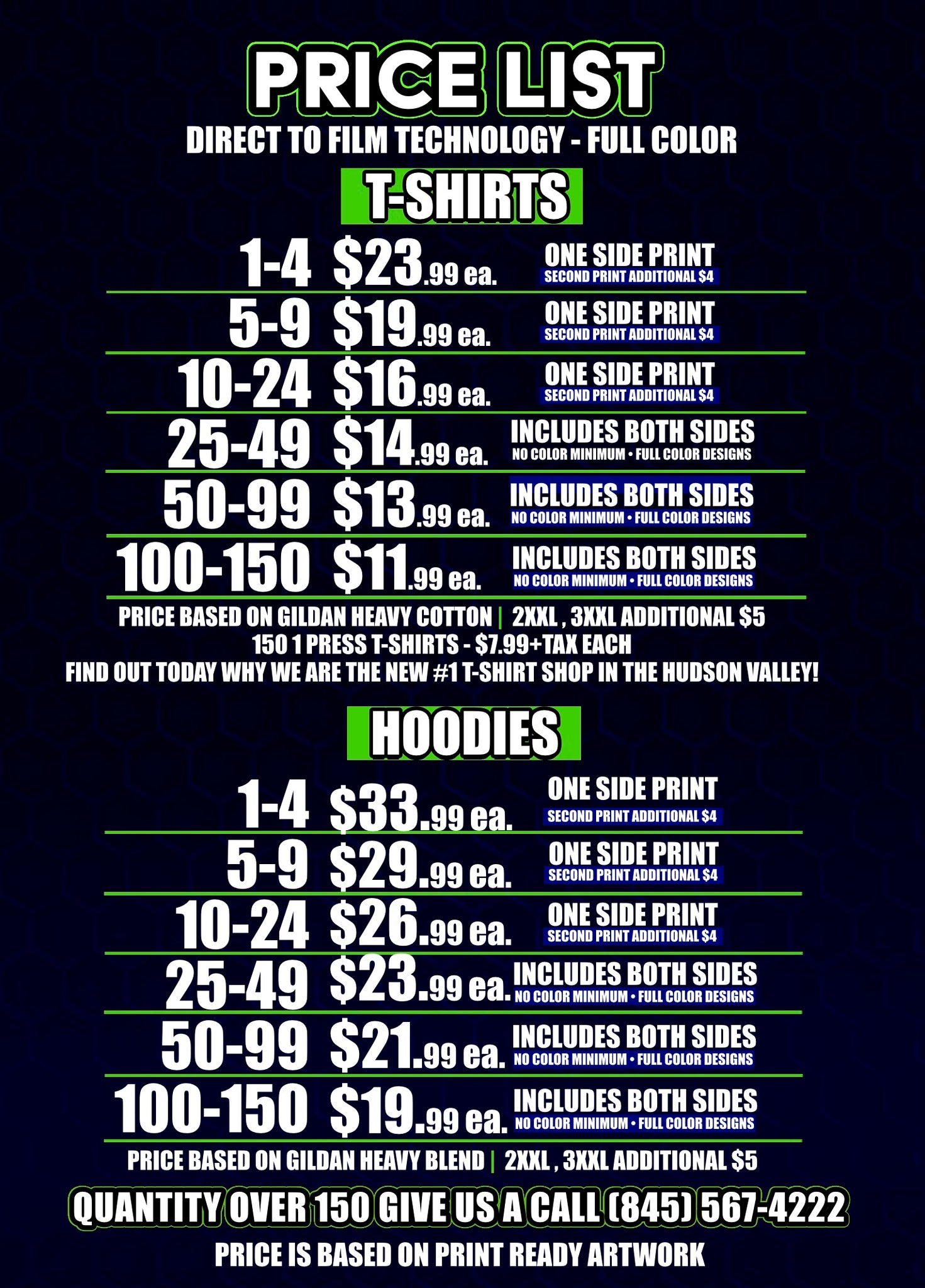 Our Custom T-Shirt Pricing custom t-shirts