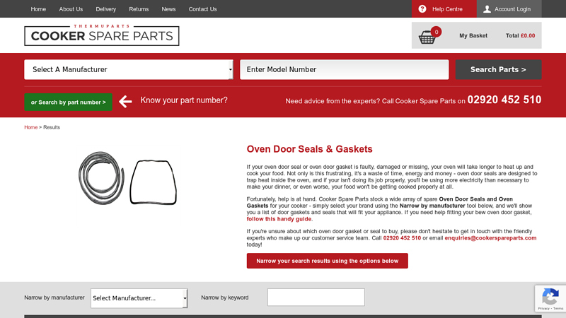 Oven Door Seals & Gaskets