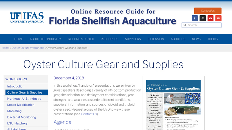 Oyster Culture Gear and Supplies